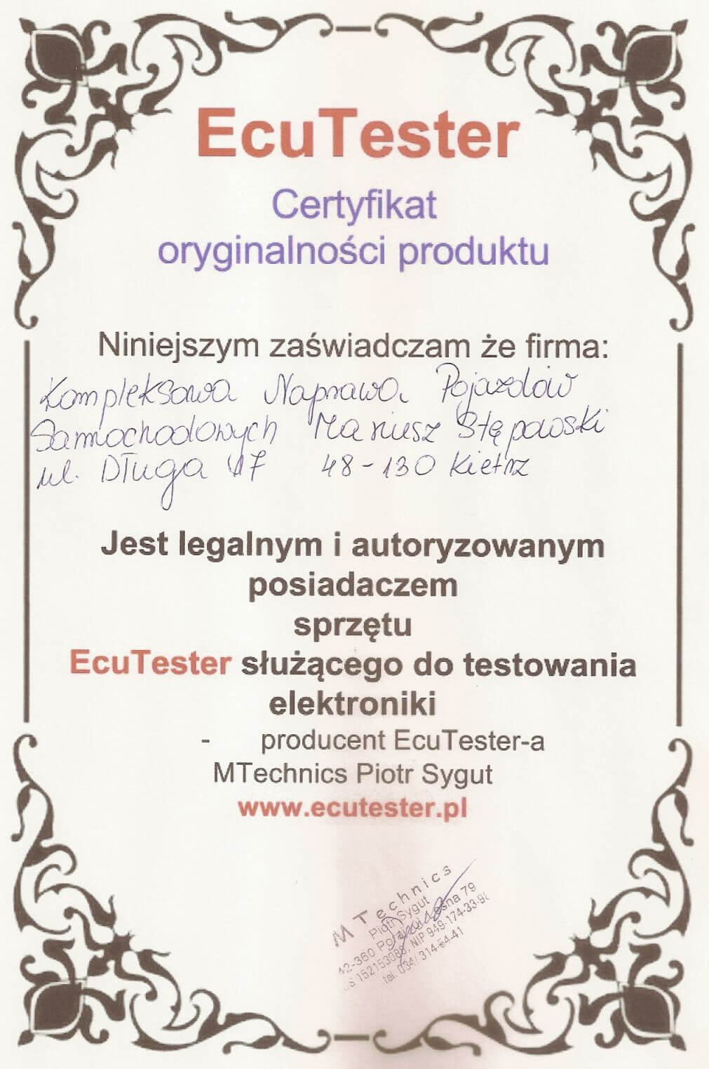 Testowanie elektroniki samochodowej