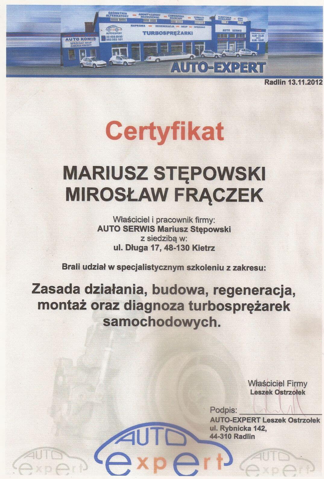 Naprawa i wymiana turbosprężarek